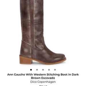 Ann Gaucho Dark Brown Escovado Heeled Boots